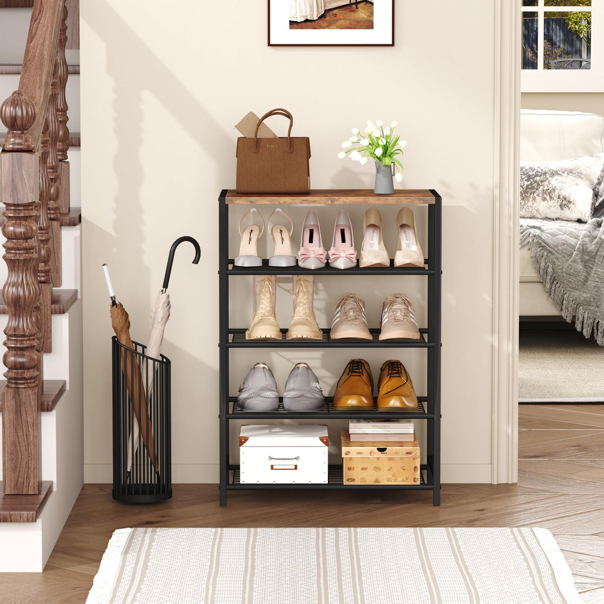HOMEFORT MDF top table with mail and purse for everyday use