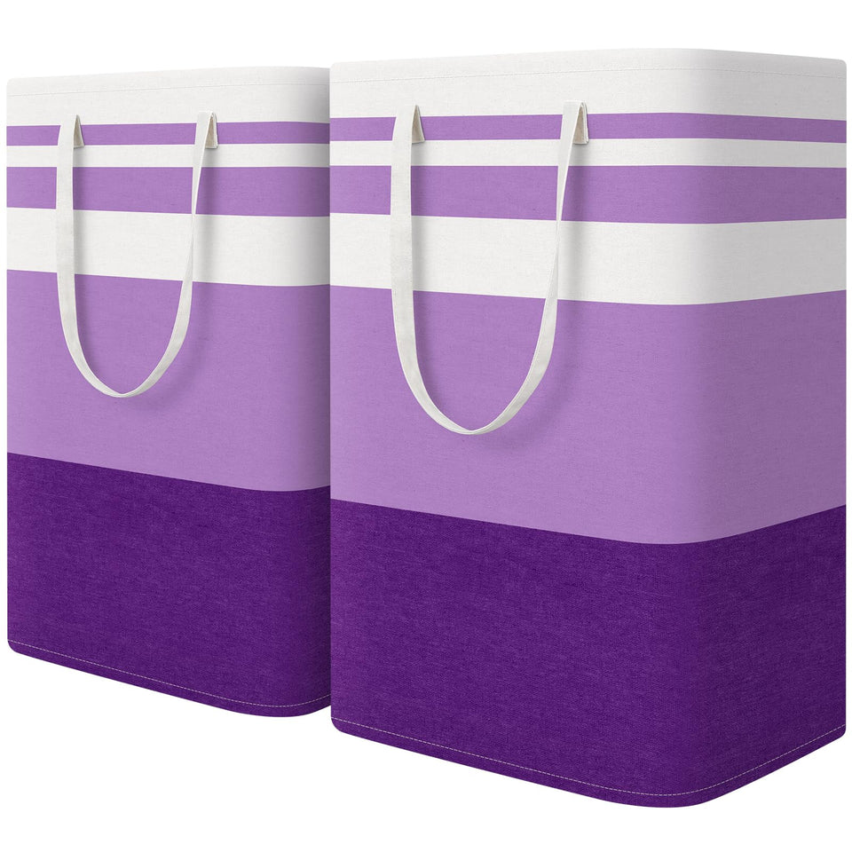 HomeHacks 2 pack large laundry baskets top frame design for sturdy freestanding use.