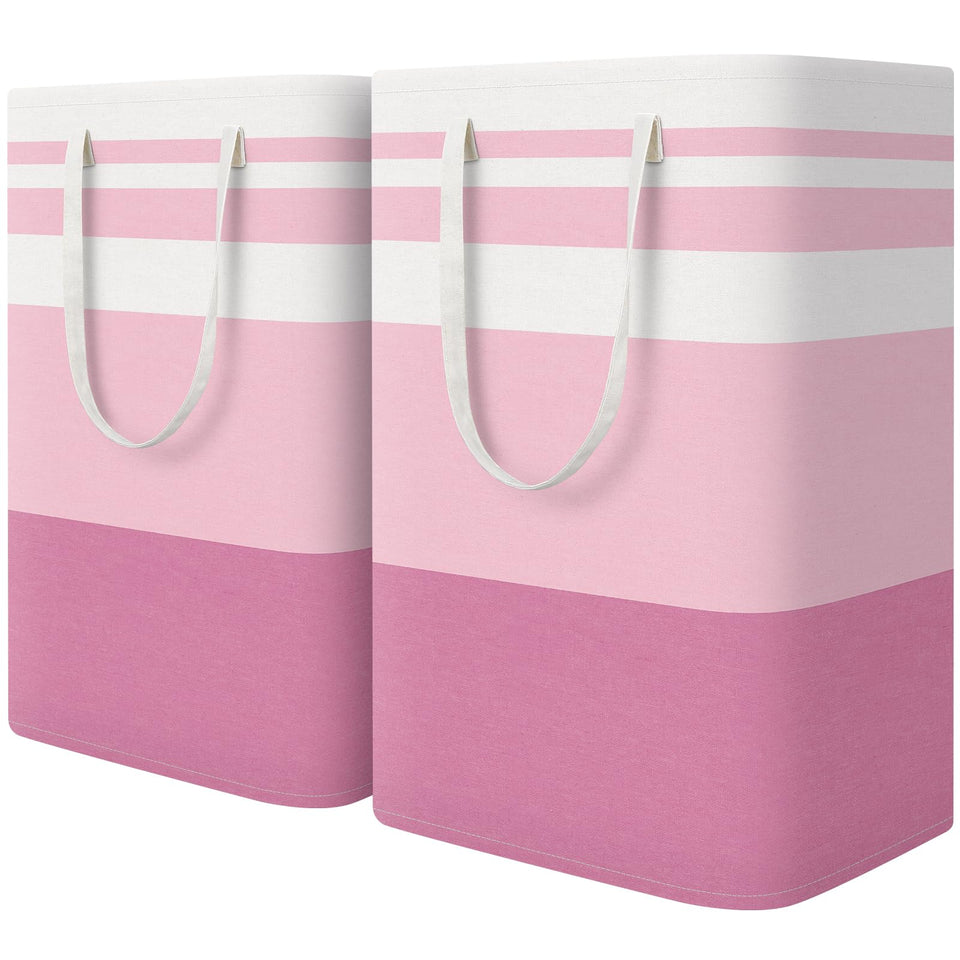 HomeHacks 2-pack laundry baskets with a sturdy freestanding frame.