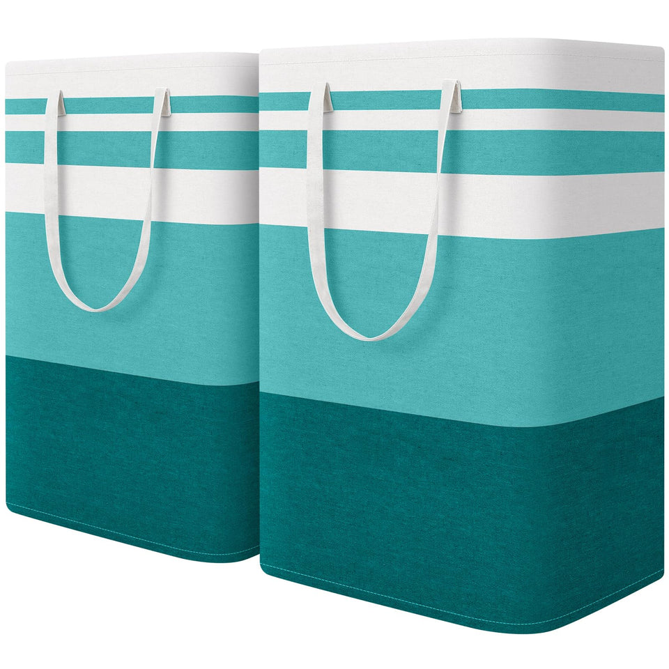 HomeHacks 2-Pack large laundry basket front view showing 75L capacity for dorms.