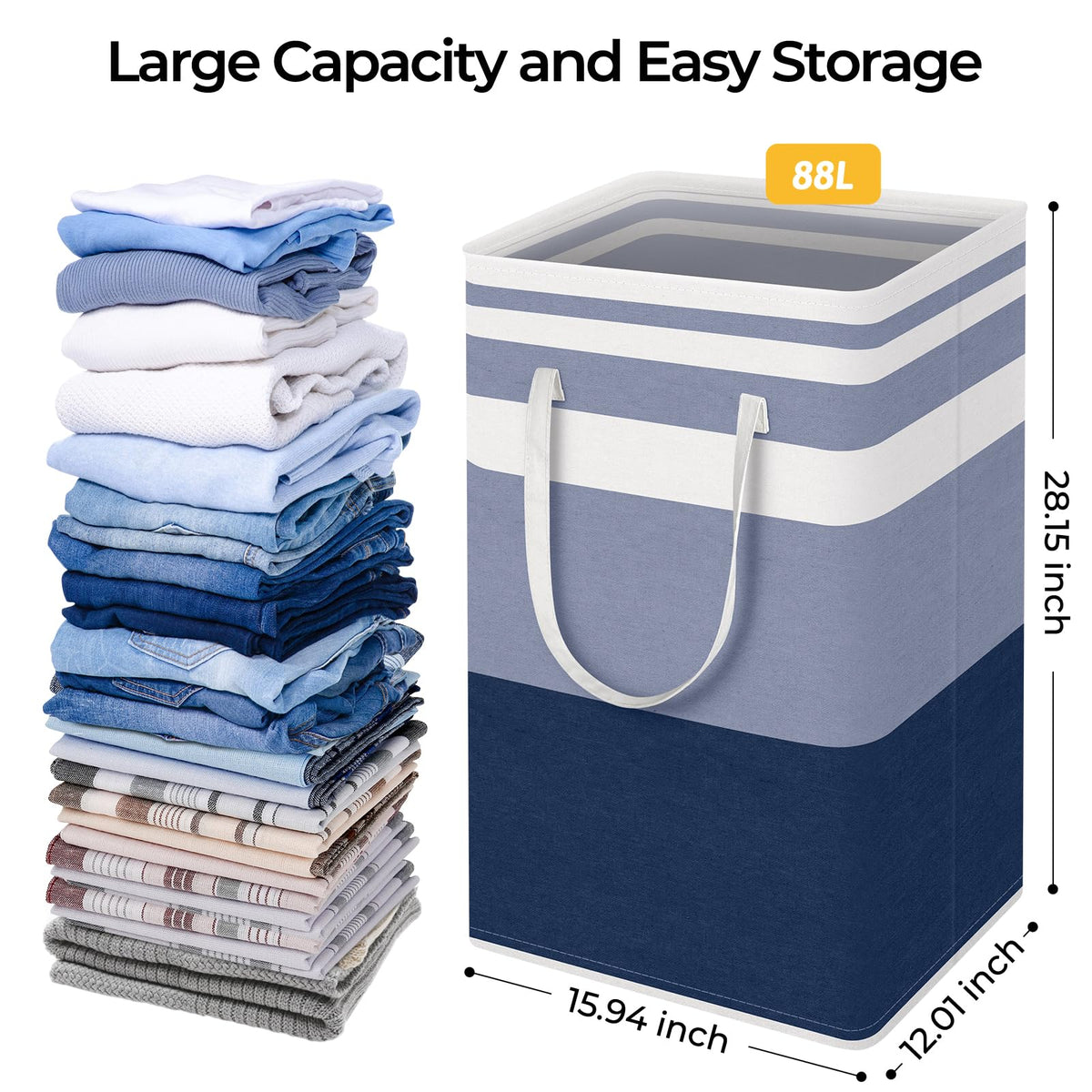 HomeHacks 2Pack large laundry basket interior coated with PEVA stays waterproof.