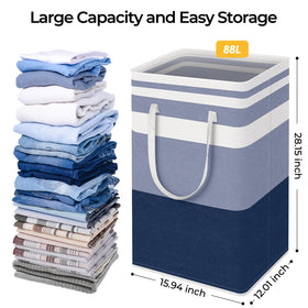 HomeHacks 2Pack large laundry basket interior coated with PEVA stays waterproof.