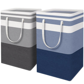 HomeHacks 2-pack laundry baskets with frame-top design for upright stability.