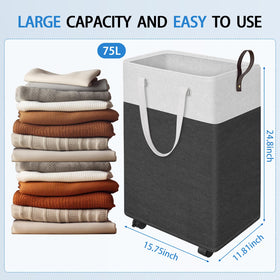 HomeHacks collapsible laundry basket folded for space-saving storage.
