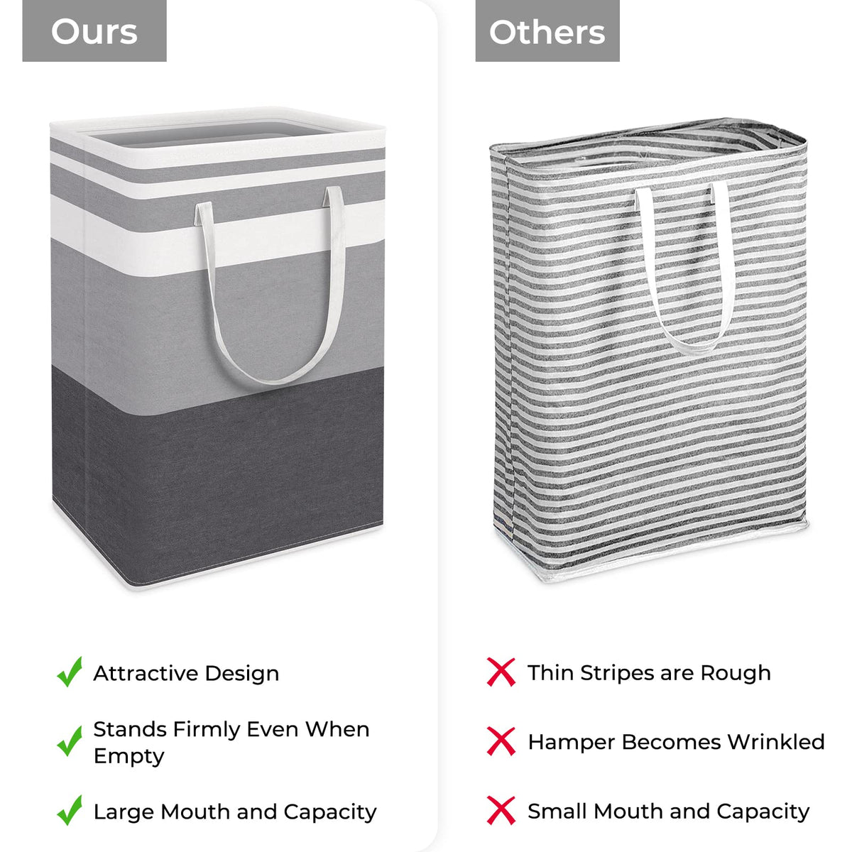 HomeHacks collapsible laundry bin folded flat for compact storage