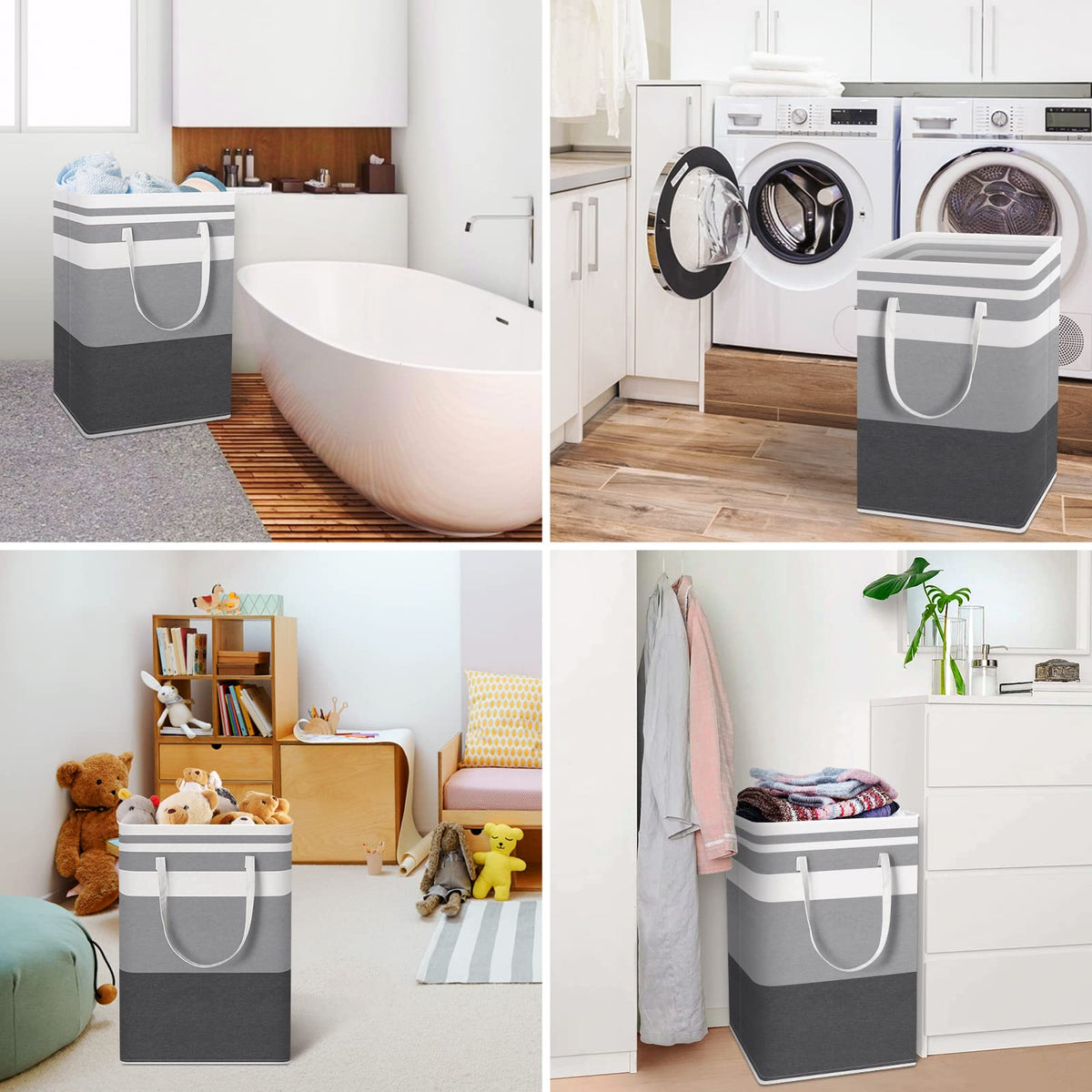 HomeHacks collapsible laundry bin folds flat for compact storage