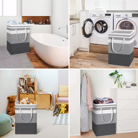 HomeHacks collapsible laundry bin folds flat for compact storage
