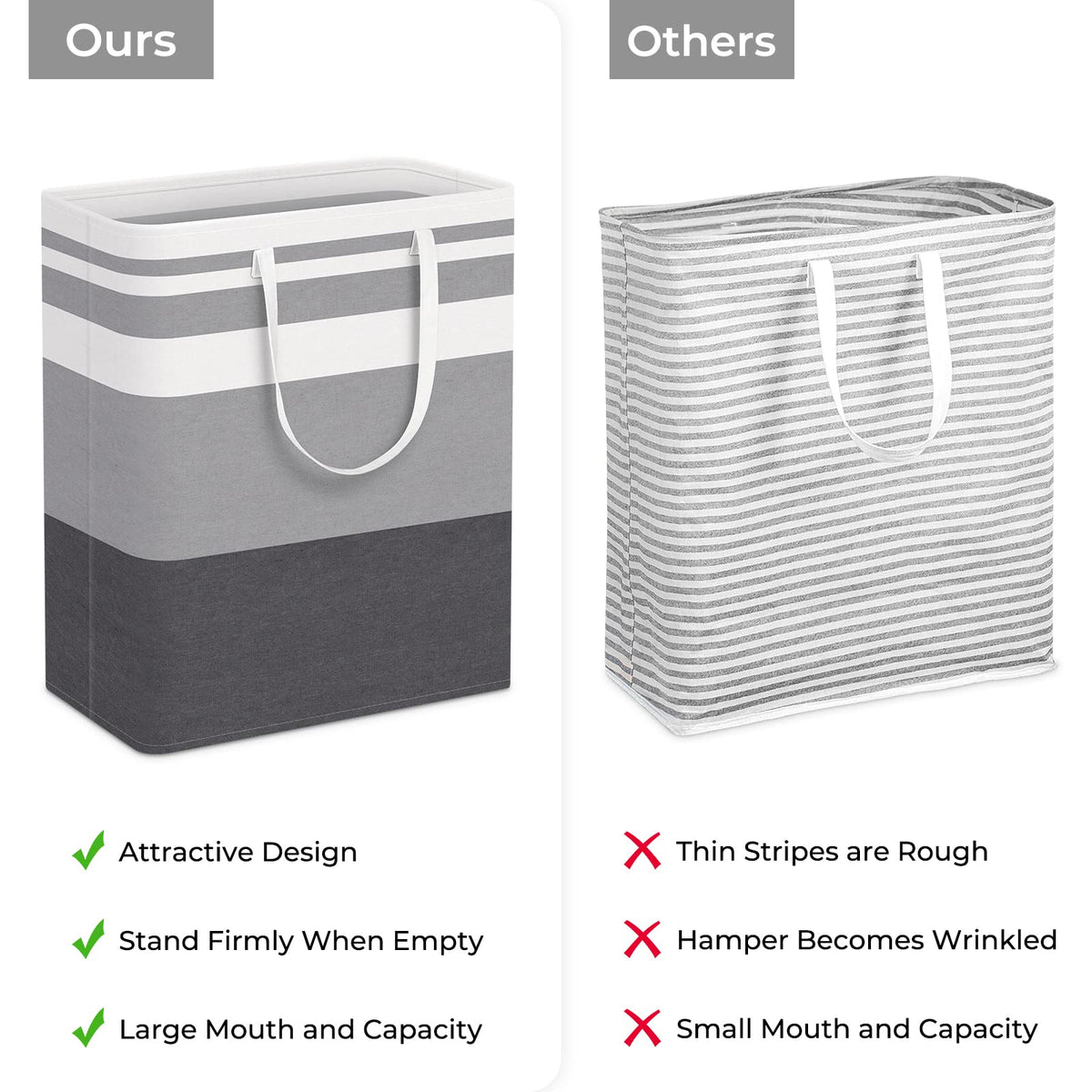 HomeHacks collapsible tall hamper ready for compact storage.