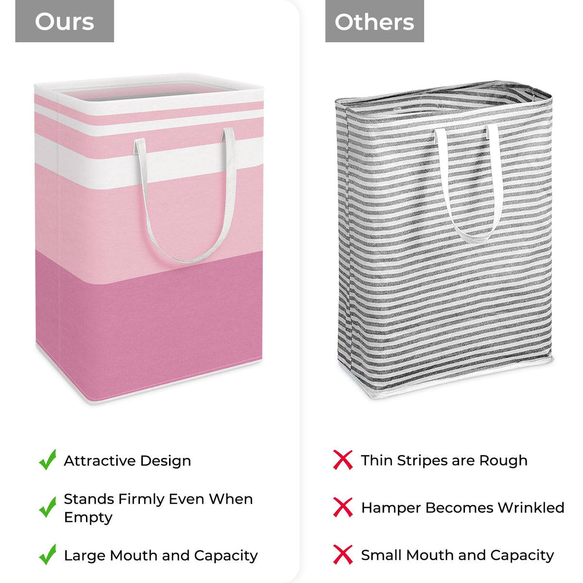 HomeHacks durable double reinforced-handles provide easy carrying when full