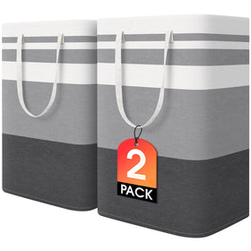 HomeHacks large laundry basket with sturdy top-frame stays upright