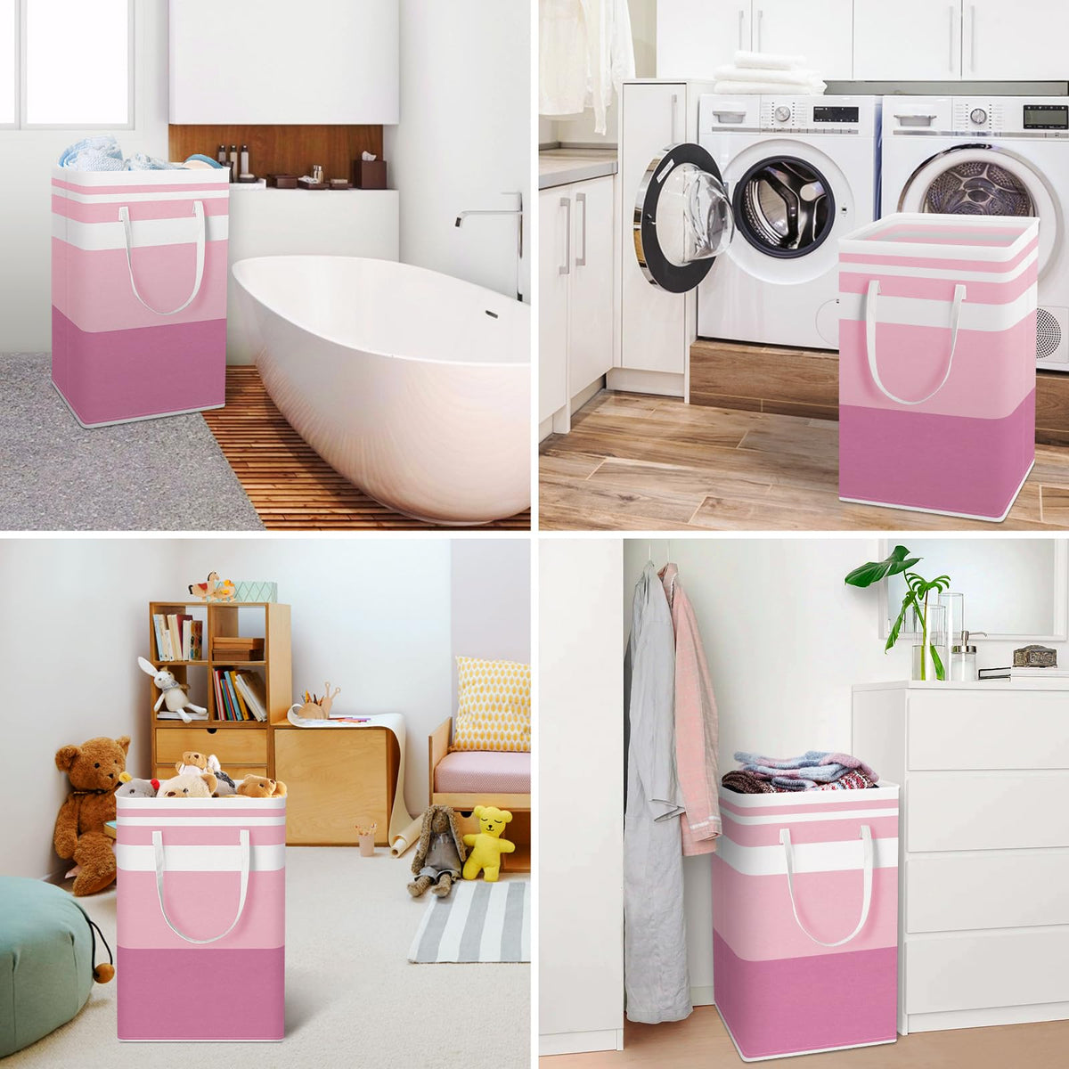 HomeHacks blue and pink color combination brightens laundry spaces