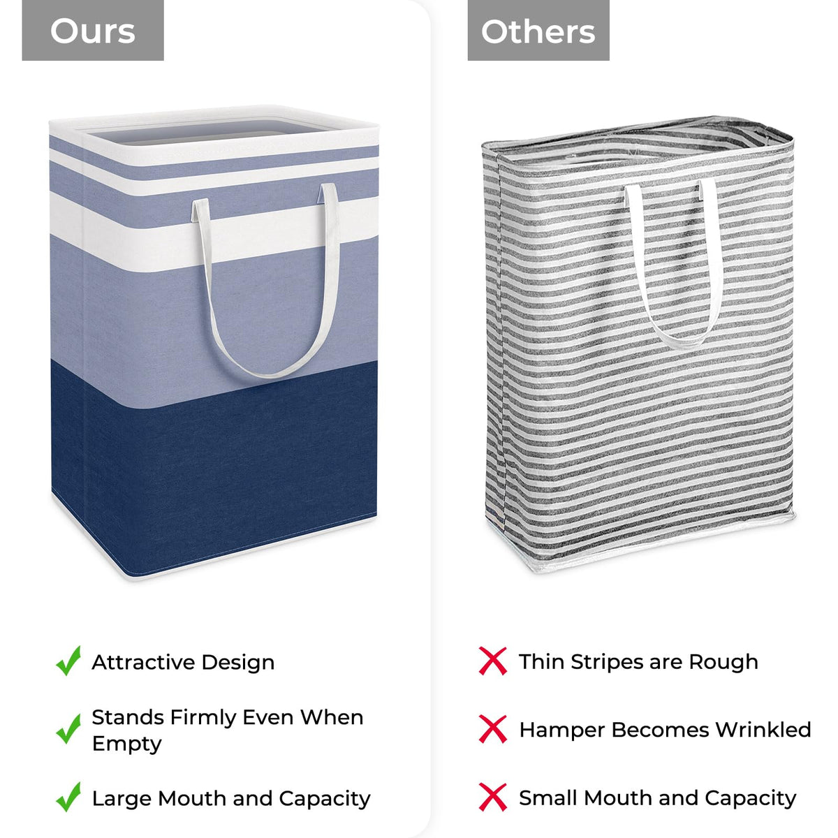 HomeHacks basket with double reinforced handles for easy transport.