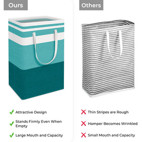 HomeHacks laundry basket has double reinforced handles for easy carrying.