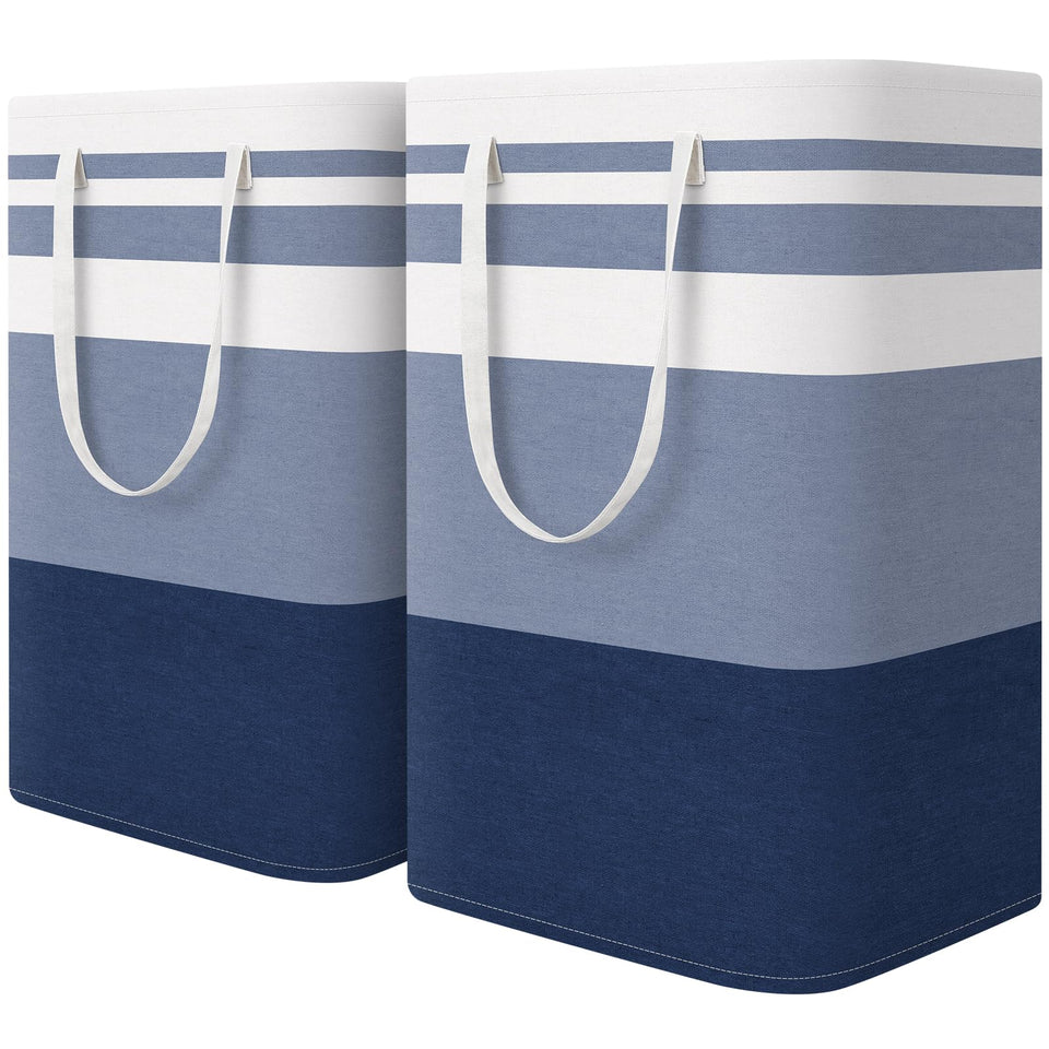 HomeHacks laundry basket with freestanding frame for upright stability.