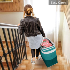 HomeHacks green laundry basket for stylish storage in modern spaces.