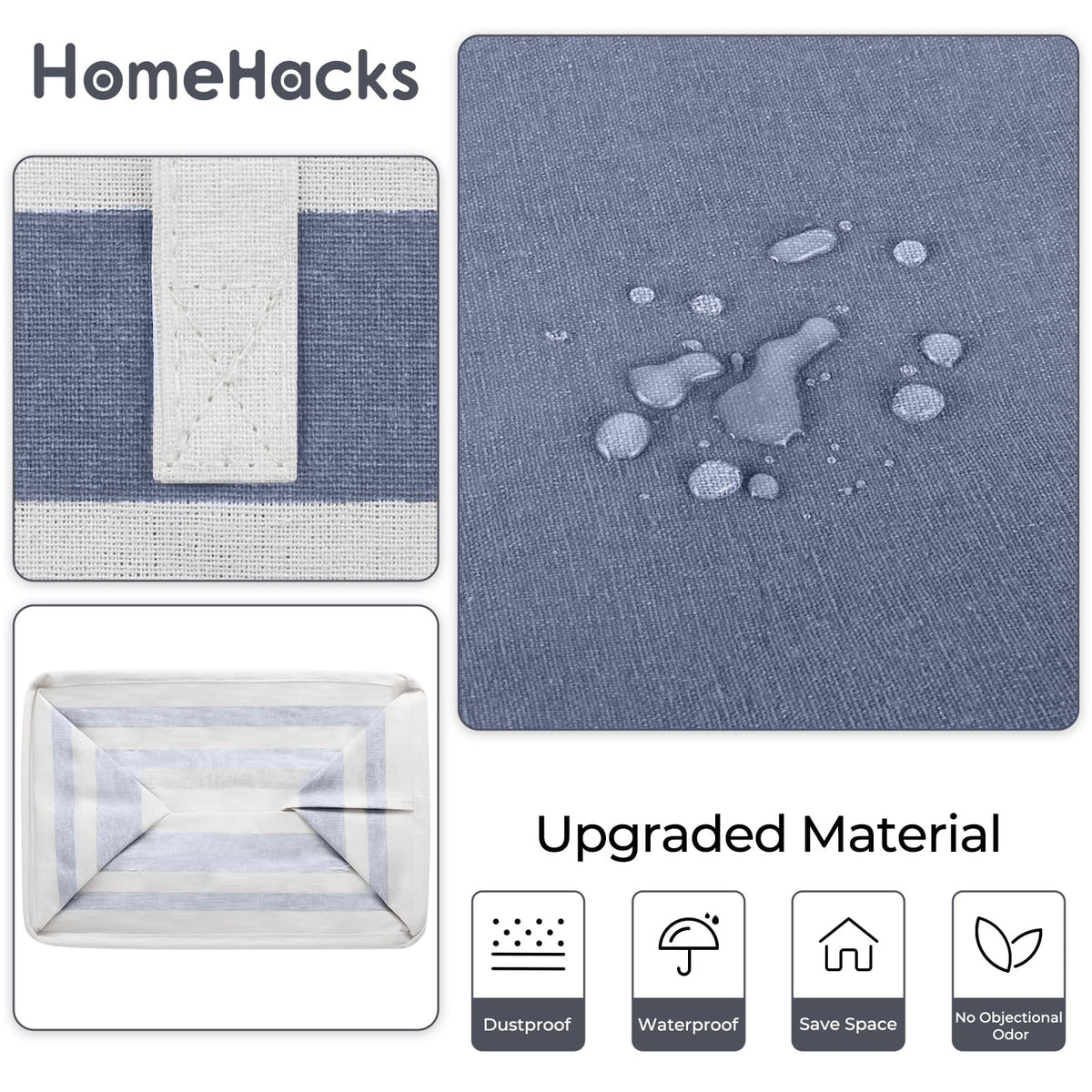 HomeHacks interior PEVA coating keeps contents dry and easy to wipe.