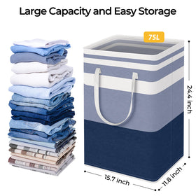 HomeHacks premium cotton flax fabric for durable laundry storage.