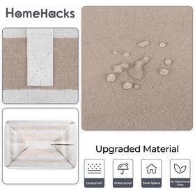 HomeHacks laundry basket premium cotton flax fabric with PEVA coating