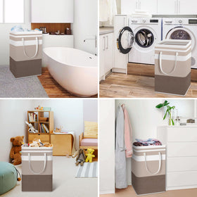 HomeHacks laundry basket interior PEVA coating keeps items dry and cleanable