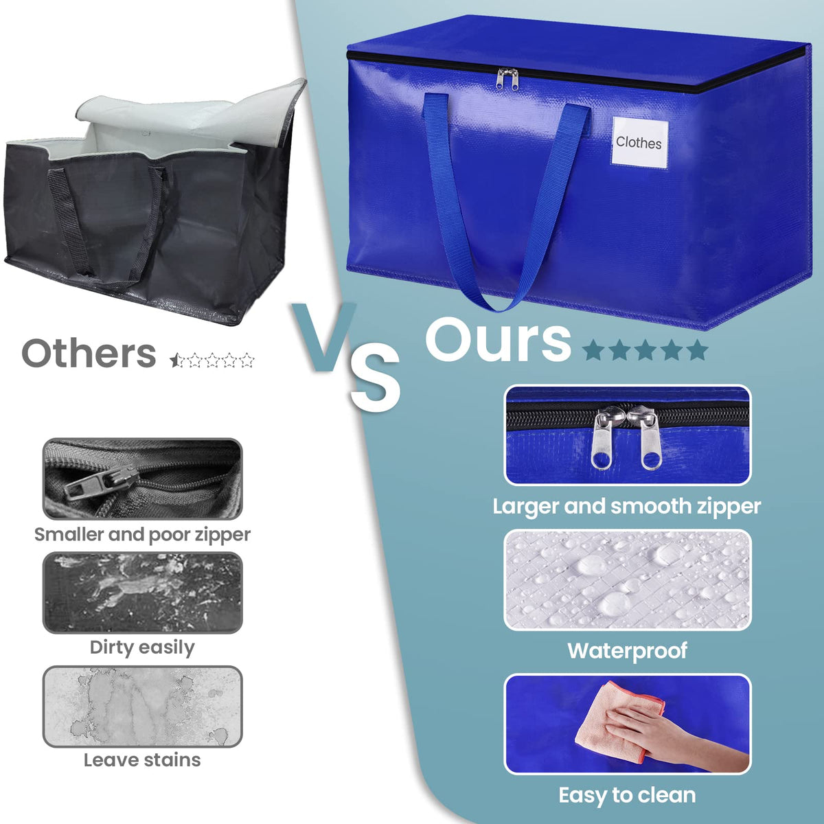HomeHacks collapsible storage bag folds flat for compact closet storage