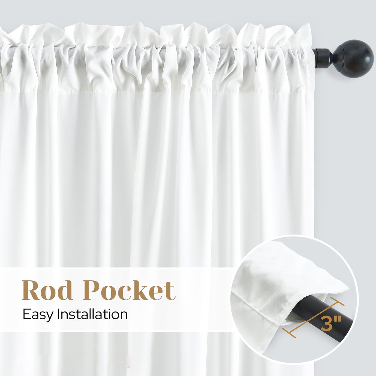 HOMEIDEAS 72-inch length shows generous drop for bedrooms and living rooms.