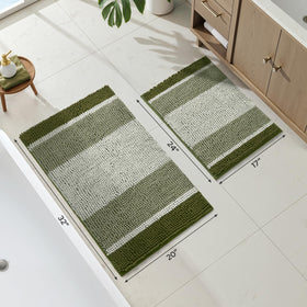 HOMEIDEAS Absorbent mats keep bathroom floors dry after showers or hand-washing.