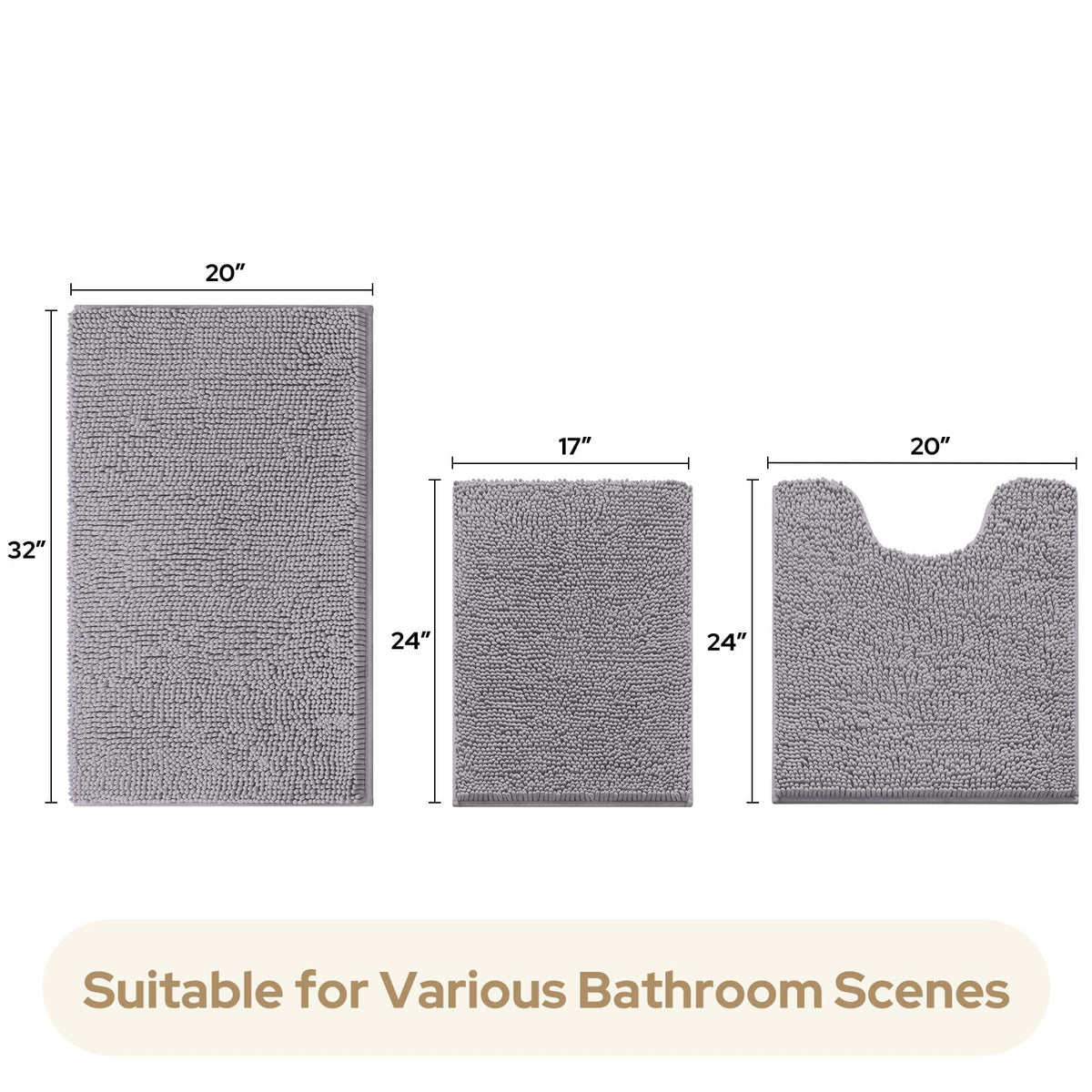 HOMEIDEAS ultra-soft chenille fibers deliver plush comfort underfoot.