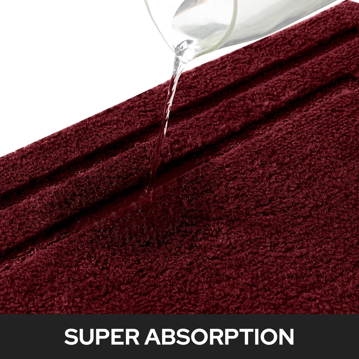 HOMEIDEAS absorbent microfiber bath mat designed for fast moisture pick-up and quick dry.