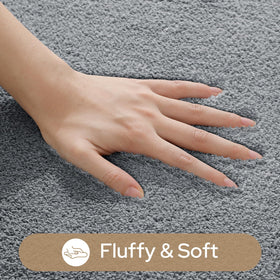 HOMEIDEAS quick-dry absorbent bath rug grey keeps feet warm after shower