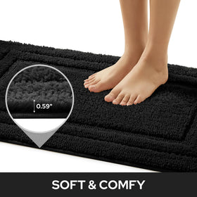 HOMEIDEAS bath rug back with non-slip backing for stable placement on floors.