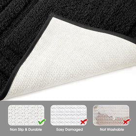 HOMEIDEAS quick-drying bath rug design reduces dampness between uses.