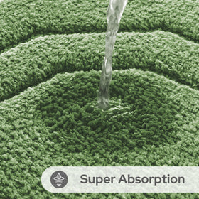 HOMEIDEAS large sage green rug 20x32 close-up showing dense plush for warmth.