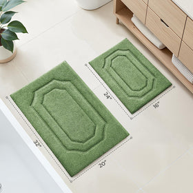 HOMEIDEAS sage green bathroom rug in modern space enhances decor.