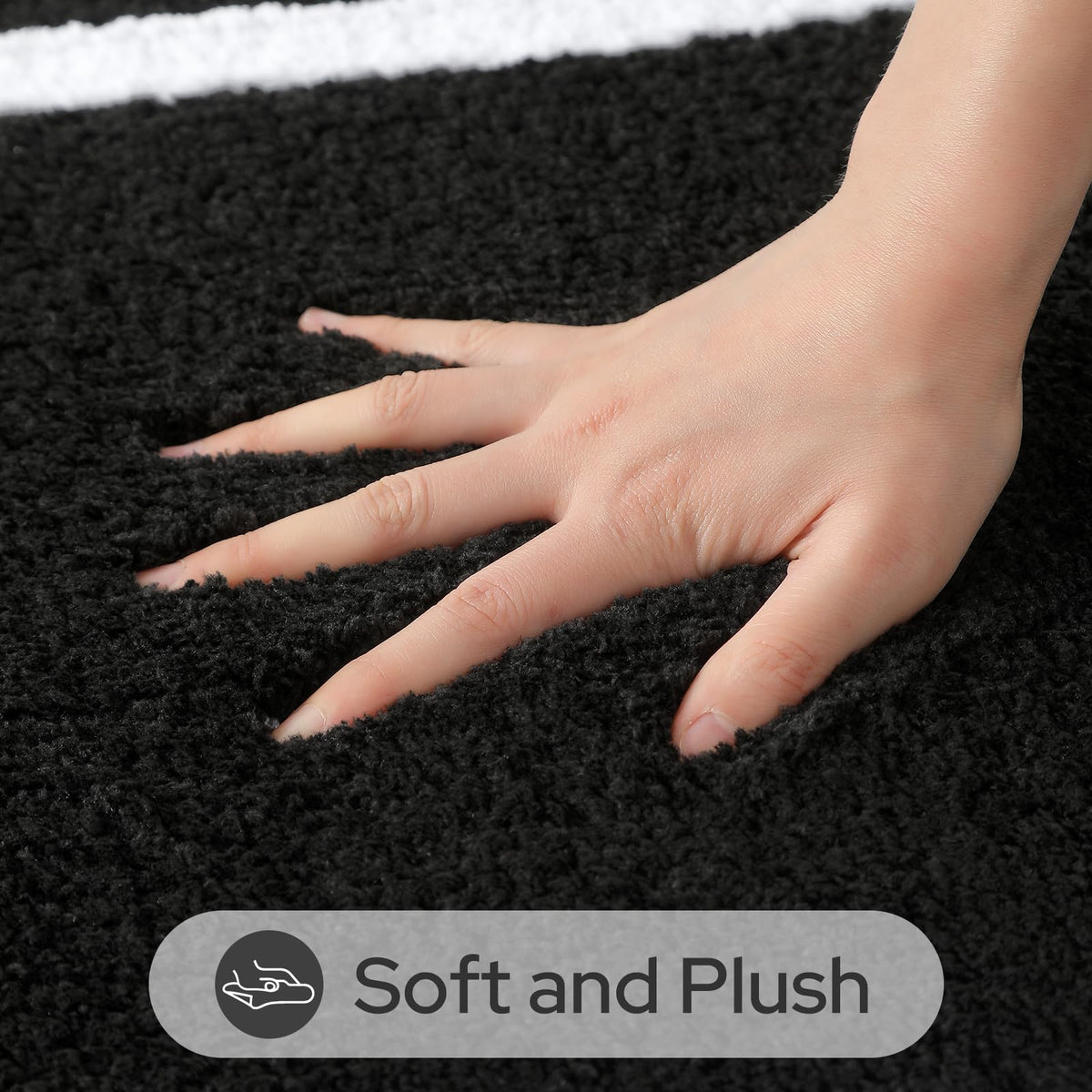 HOMEIDEAS rug pile closeup, plush softness enhances post-shower comfort