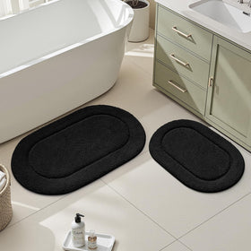 HOMEIDEAS bathroom rug set 20x32 front view with soft microfiber for cozy feet