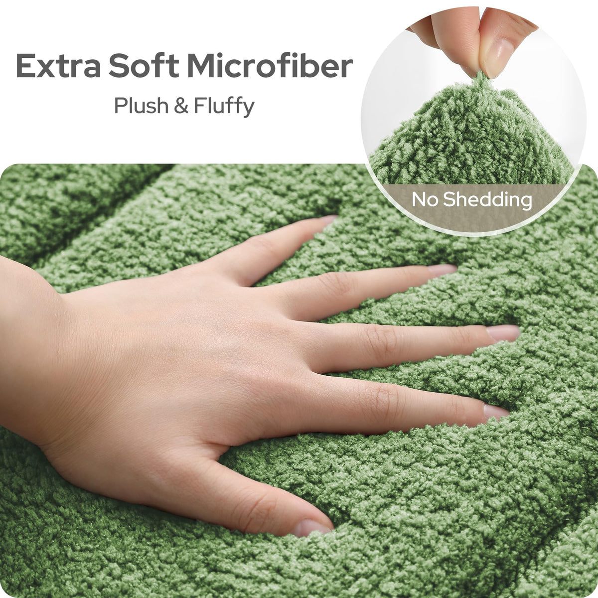 HOMEIDEAS small sage green rug 16x24 with soft microfiber texture for cozy feet.