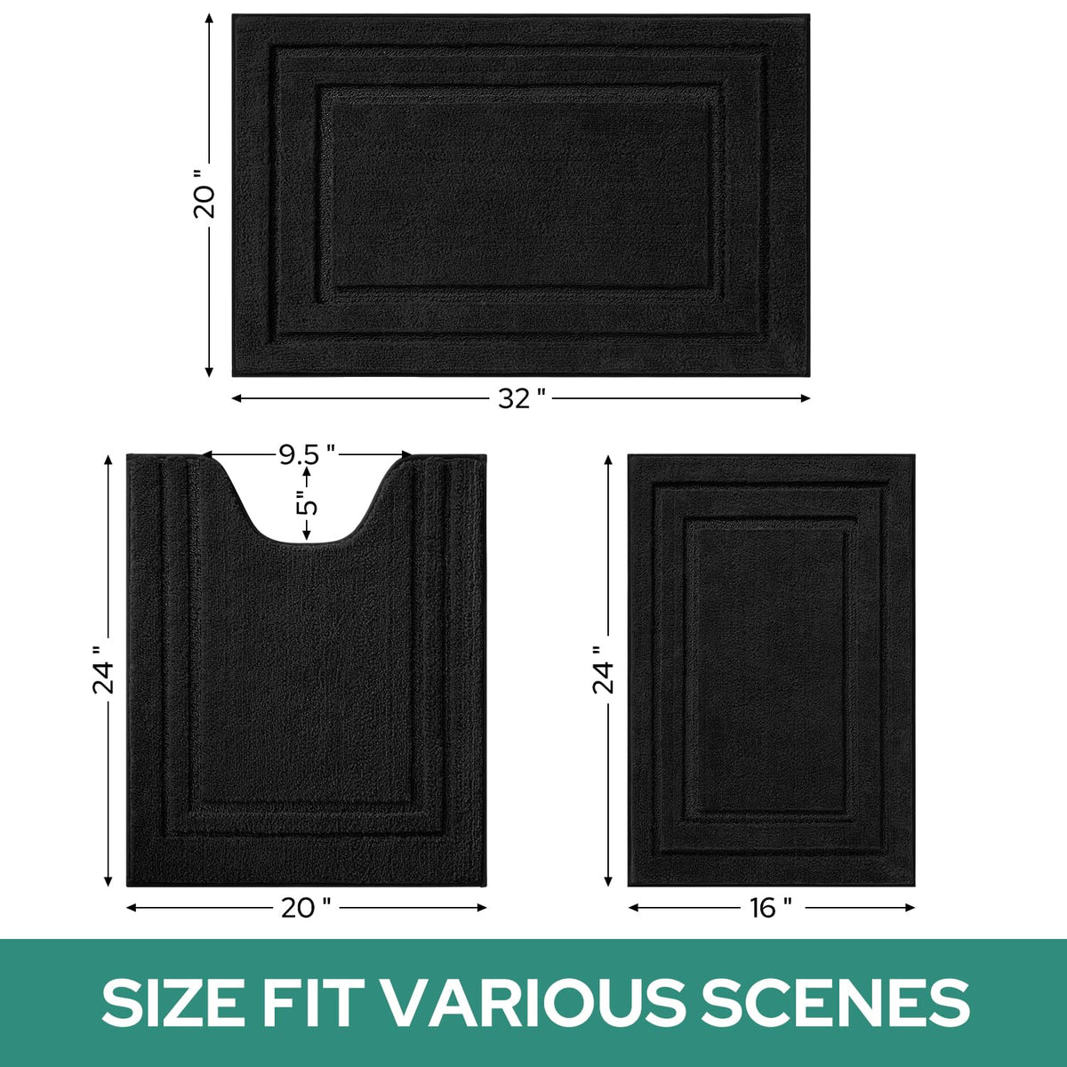 HOMEIDEAS 20x32 floor mat covers larger bathroom areas