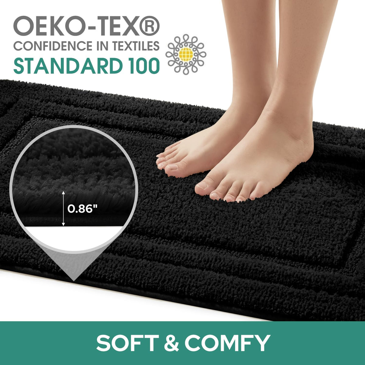 HOMEIDEAS absorbent microfiber mats quickly soak up water after showers