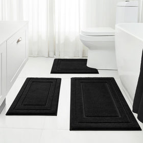 HOMEIDEAS bathroom rug set with soft-plush fibers for cozy feet