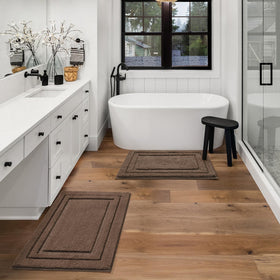 HOMEIDEAS cozy brown bath mats complement modern decor and warm tones.