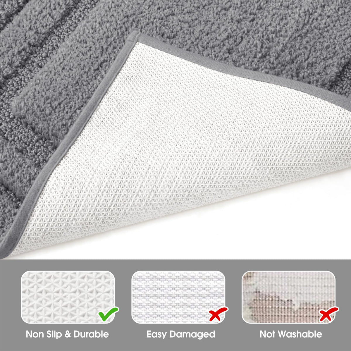 HOMEIDEAS machine washable mats are easy to clean and fade resistant