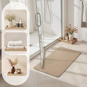 HOMEIDEAS chenille closeup highlights soft texture and cross-weave absorbency.