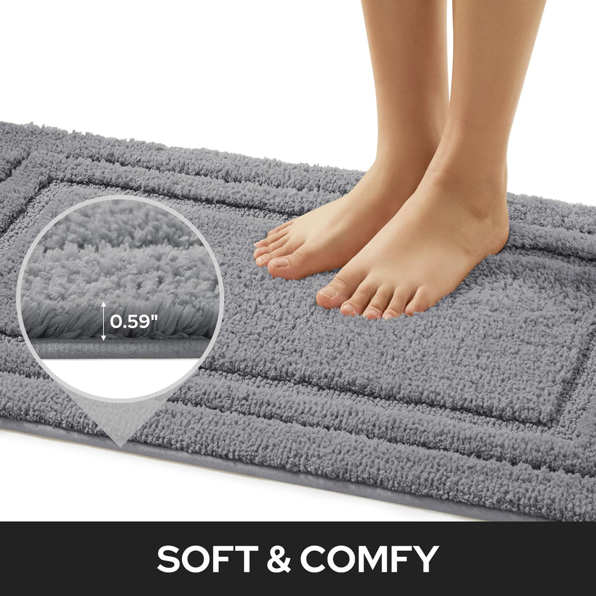 HOMEIDEAS non slip back keeps mats in place on dry smooth floors
