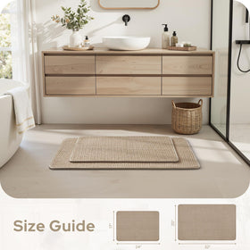 HOMEIDEAS non-slip back shows rubber backing gripping tile when wet.