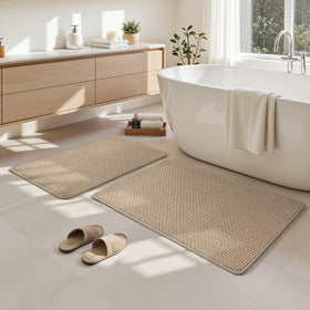 HOMEIDEAS pair of mats ideal for showers and vanities with quick dry feel.