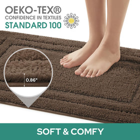HOMEIDEAS plush microfiber rug close-up highlighting soft fibers for cozy steps