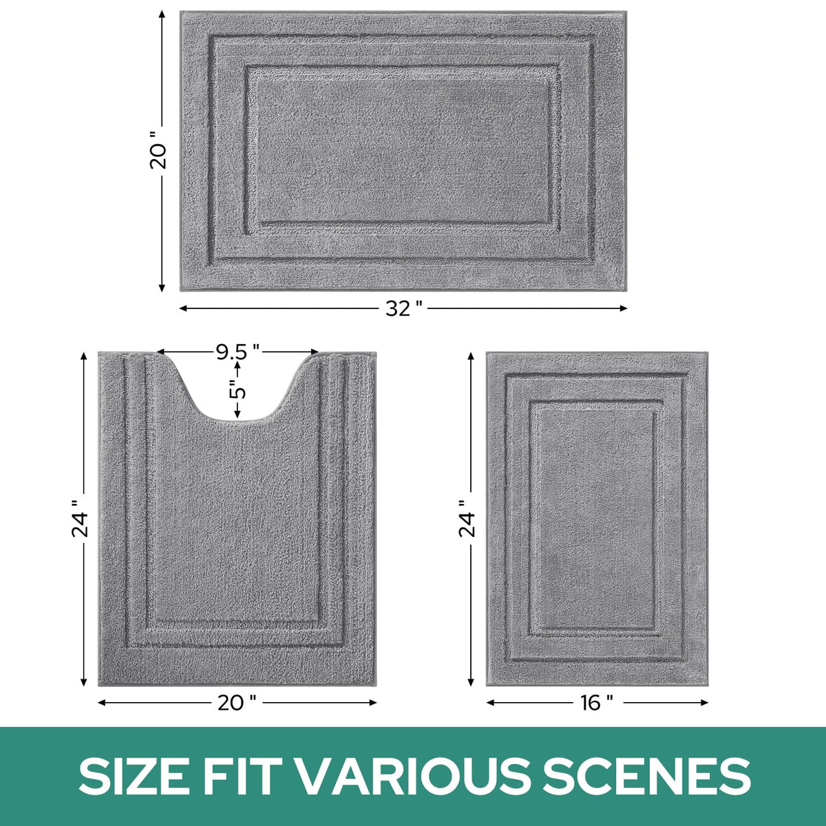 HOMEIDEAS versatile 3-piece set works in bathroom, kitchen, or entryway
