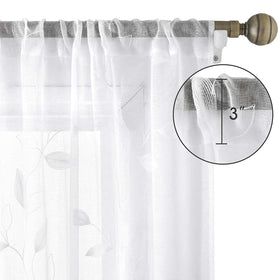 HOMEIDEAS bedroom semi-sheer curtains offering daytime privacy with diffused light.