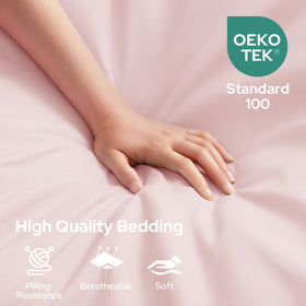 HOMEIDEAS brushed microfiber close-up shows ultra-soft finish for restful nights
