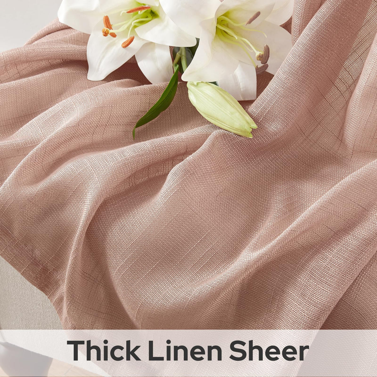 HOMEIDEAS faux linen curtains provide semi-sheer privacy while preserving daylight in living spaces
